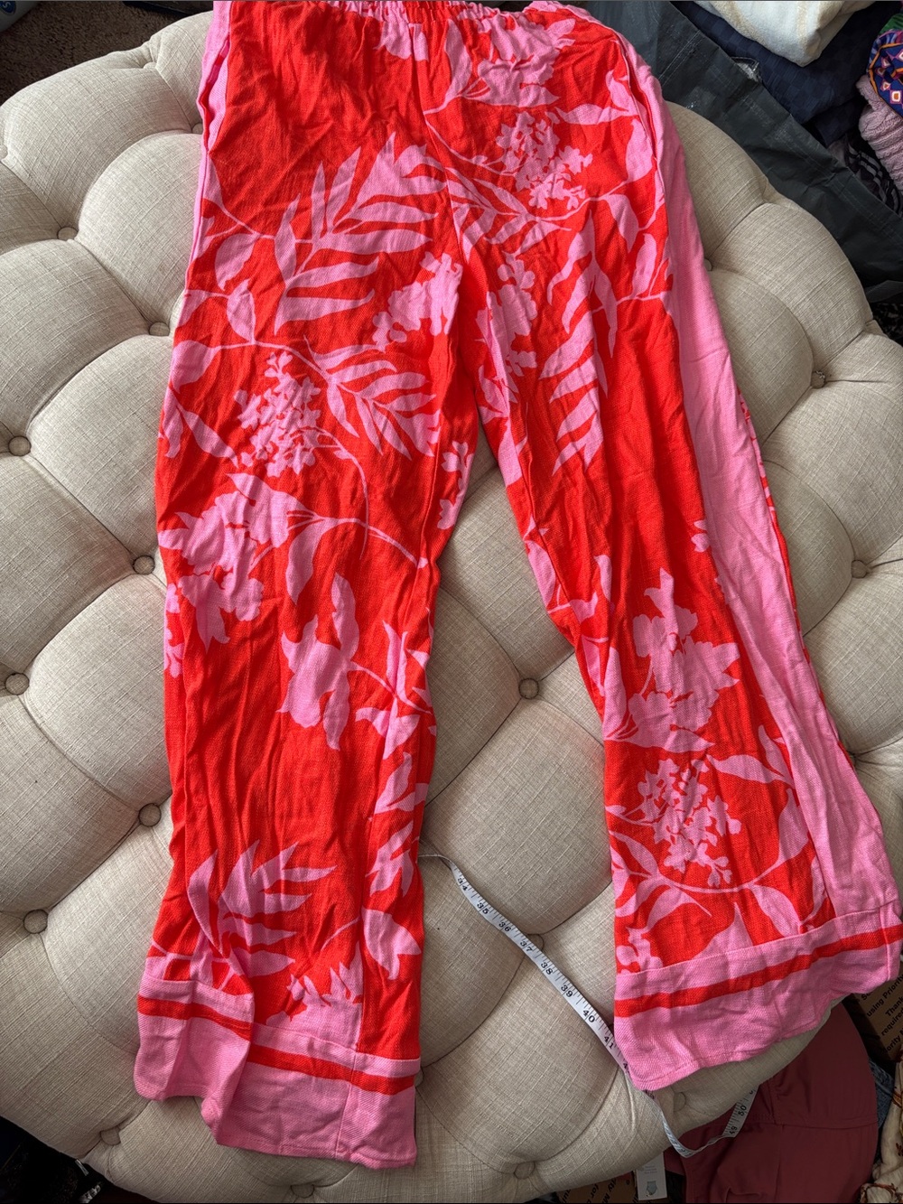 Sienna Sky Red & Pink Elastic Waist Floral Lounge Pants NWOT